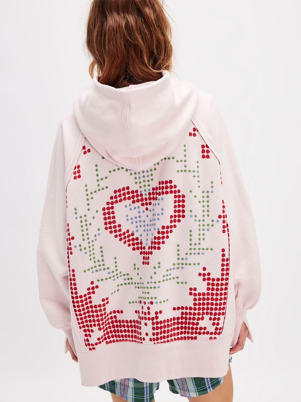 Free People Keepsake Oversized Hoodie in Heart Combo - Picture 2 of 12